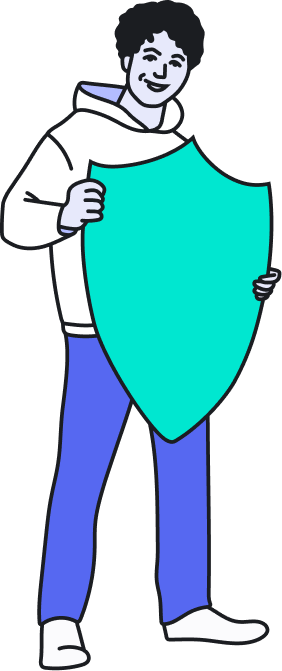 just a chill guy holding a shield